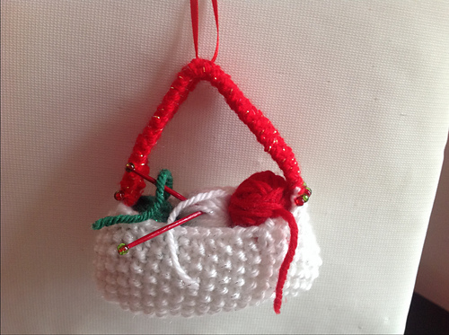 Christmas Knitting Basket Ornament photo 2