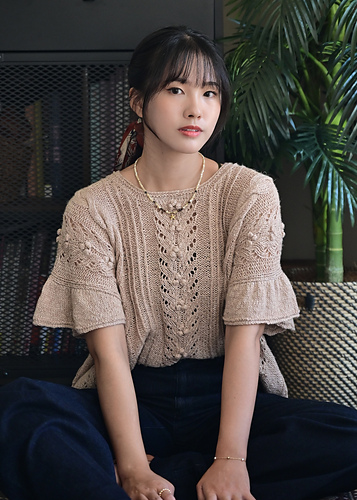 ふじあみさん着用　IRENE cut yarn knit tops 36サイズ Ravelry: Faye Summer Top pattern by Irene Lin