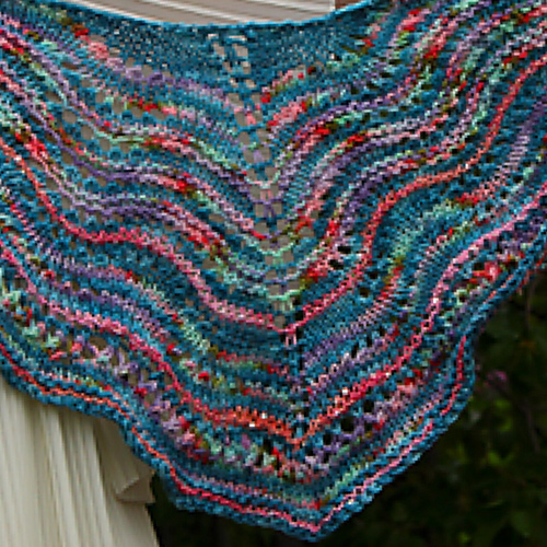 Ravelry Wavy Garden Shawl pattern by Iris Schreier