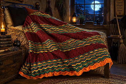 Halloween Ripple Afghan