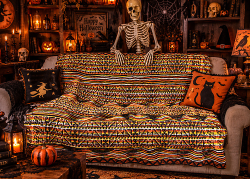 Halloween Mosaic Afghan