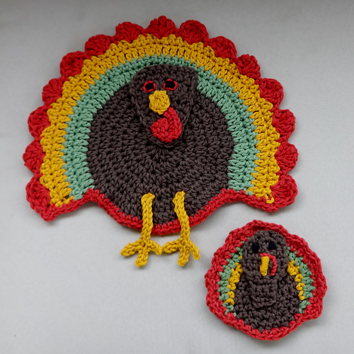 Ravelry Turkey Duo Placemat/Trivet and pattern by