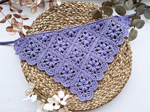 Puff Flower Square Bandana