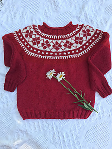 1696, Child’s Yoke Sweater, Scarf and Hat photo 2