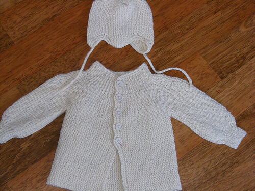 Leine baby – lue, jakke og sokker i rillestrikk photo 1