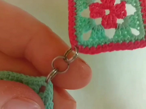 Earrings Boho Granny Square photo 8