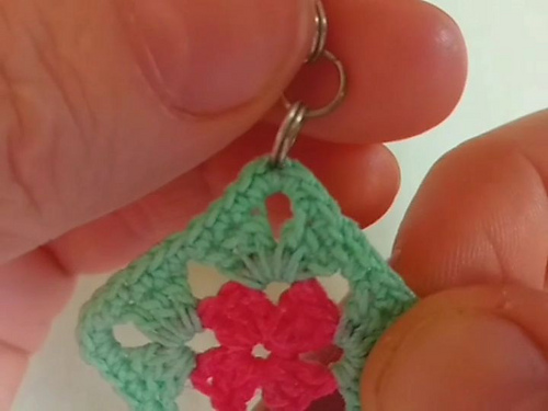 Earrings Boho Granny Square photo 7