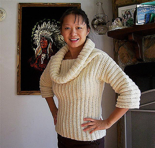 Side-To-Side Cowl Neck Sweater photo 4