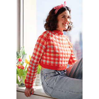 40" garment on 36" bust. Body knit to 7". Sleeves knit to 20" (model is 5'9" with long arms.)