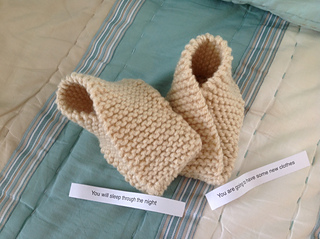 fortune cookie baby booties