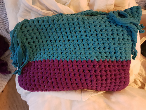 XL upcycled fabric bag photo 4