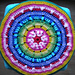 Rainbow crochet stool cover photo 3