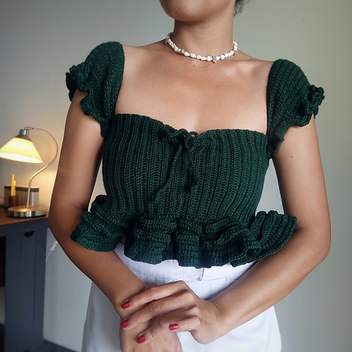 Ravelry: 3 Layers Ruched Sleeve Top pattern by What About Yarn