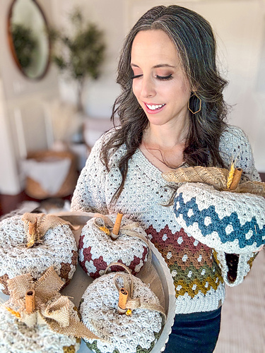 Diamond Granny Stitch Crochet Pumpkin photo 5