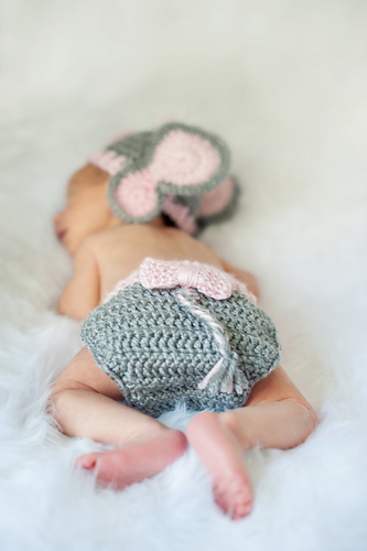 Elephant Hat and Diaper Cover for Boy or Girl photo 6