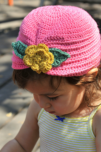 Crochet Toddler Turban with Flower photo 2