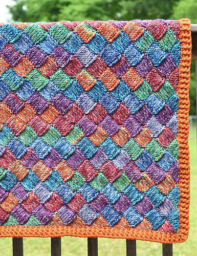Faux Knit Entrelac Throw