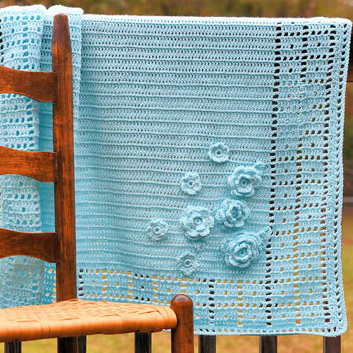 Blue Roses Baby Blanket photo 5