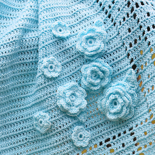 Blue Roses Baby Blanket photo 3
