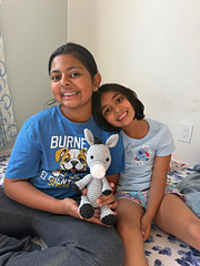 Ira and Shubha with "Easter the Donkey"