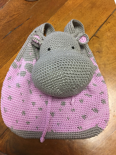 Hippo Cute Pattern Print Backpack main image 0