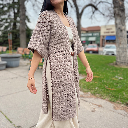 Side Slits Crochet Cardigan