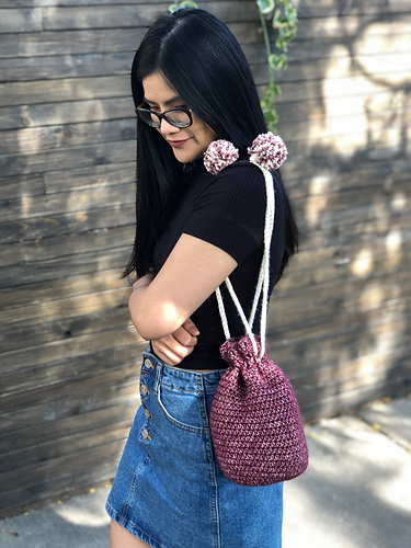 Drawstring Pom Pom Bag photo 6