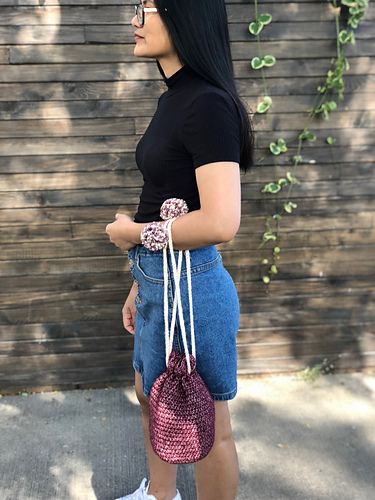 Drawstring Pom Pom Bag photo 7