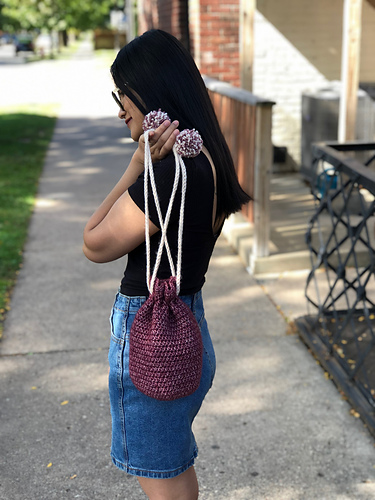 Drawstring Pom Pom Bag photo 9