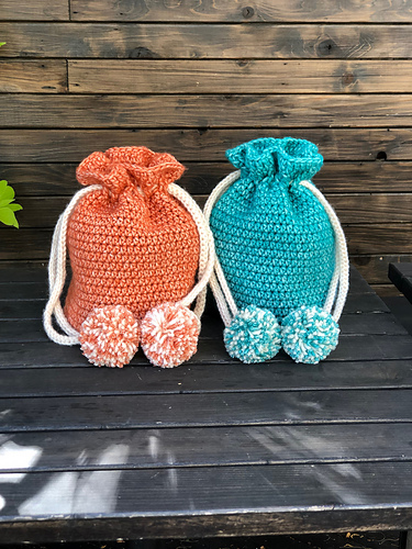 Drawstring Pom Pom Bag photo 12