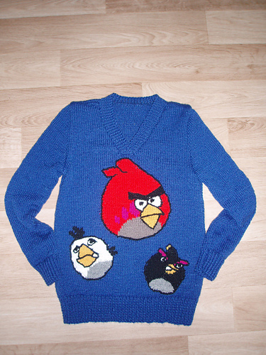 angry birds sweater: Dybdeinformasjon om mønsteret - Strikkekalkulator