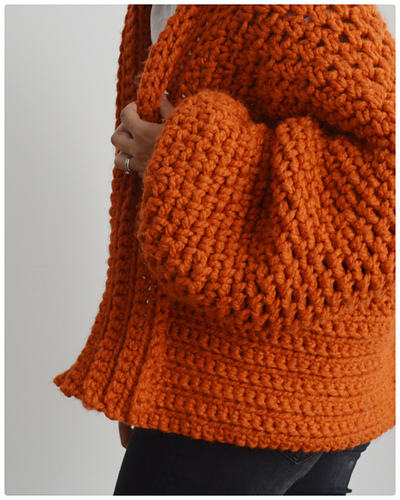 Stor Oransje Cardigan - KNITSAFARI