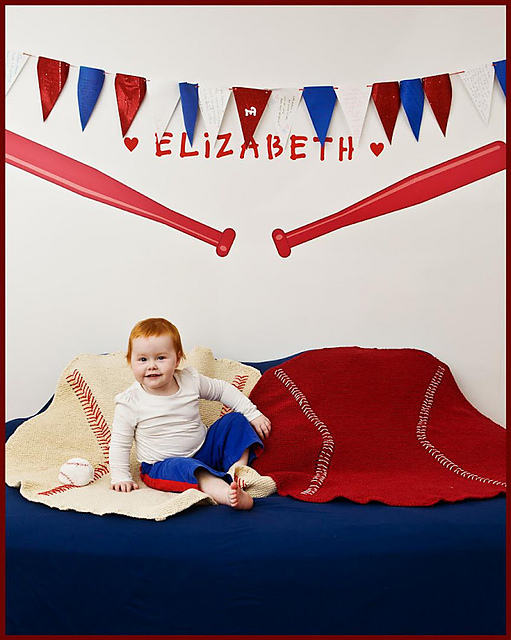 Ravelry Baseball Blanket pattern by Knitted Gems