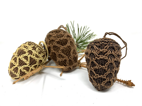 Knitted Pinecone Ornaments - Jesie Ostermiller