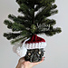 Drawstring Santa Hat Plant Pot Cover pattern 