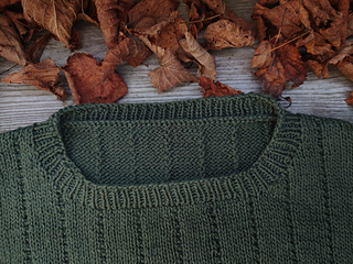 I started the neckline rib from the shoulder line.