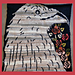 Mosaic Raven with roses pattern 