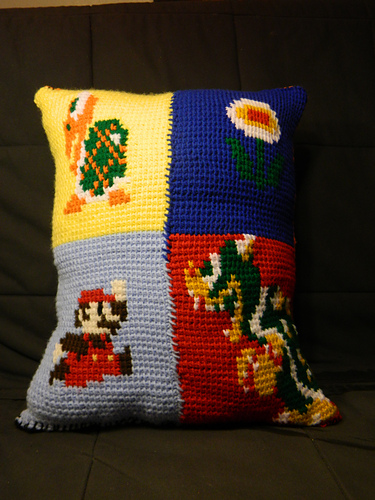 Tunisian Crochet Mario Cushion photo 3