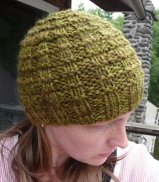 waffle stitch knit hat