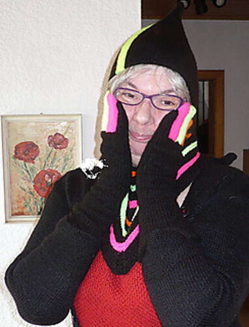 # 10 Set in Schwarz/Neon (Handschuhe)