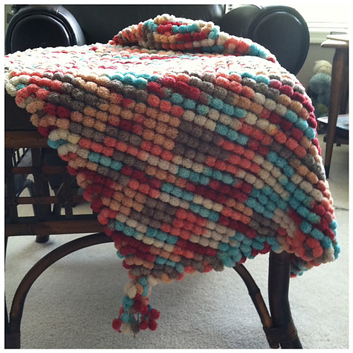 Crochet Pom How To Make A Baby Blanket With Pom Pom Wool Ravelry