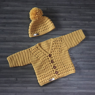 Sam cardigan & hat set to 10 years available as a separate pattern
