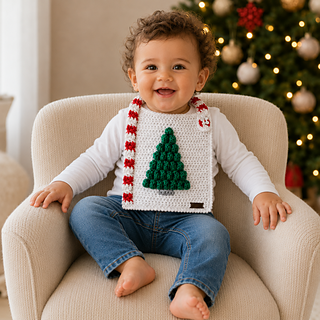 Chrissy Christmas Bib available as a separate pattern