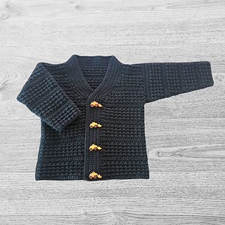Aaron baby textured cardigan 0-3Y & 3-10Y available as a separate patterns