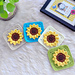 3D Sunflower Granny square pattern 