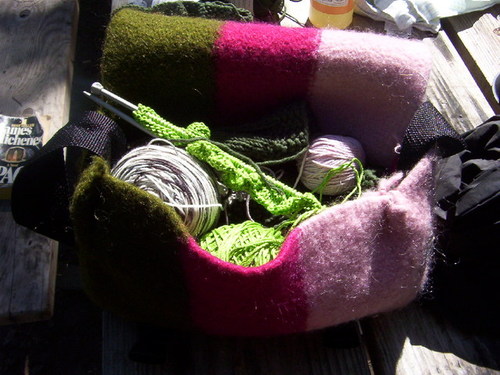 Spork: a knitted, felted courier bag photo 1