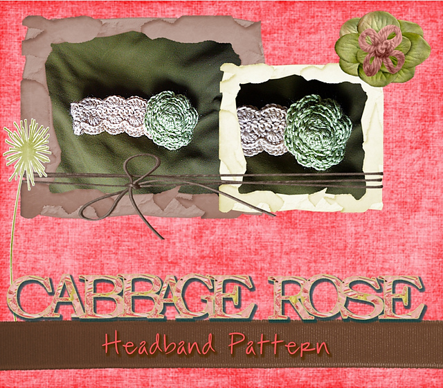Ravelry Cabbage Rose Headband pattern by Lizabeth McCool
