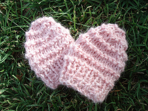 Purl Stripes Baby Mittens photo 1