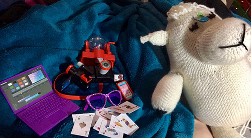 Her poker, bingo and camera set from WalMart.