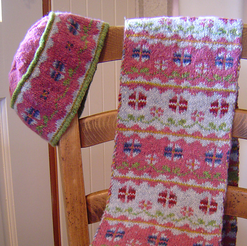 Flowers in winter scarf and hat photo 1